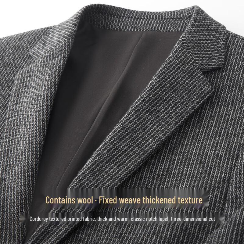 FIRS Men's Thickened Wool Blend Business Casual Blazer