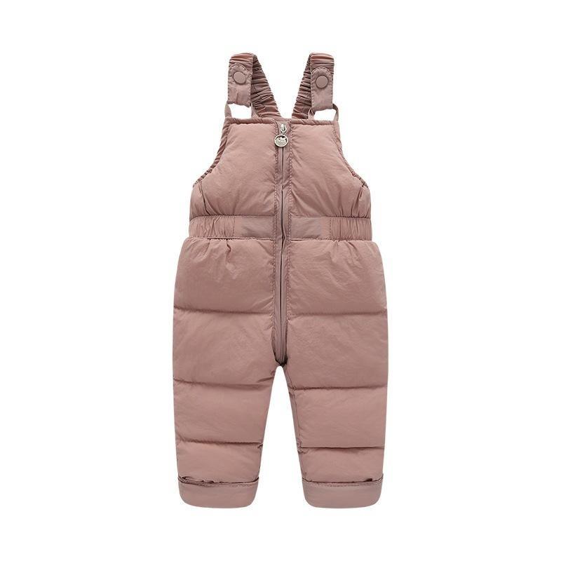 Warm Winter Baby Boys Overalls Down Pants Children Thick Pant Girls Boys Warm Trousers Kids Leggings Toddler Overalls Black Pink Green