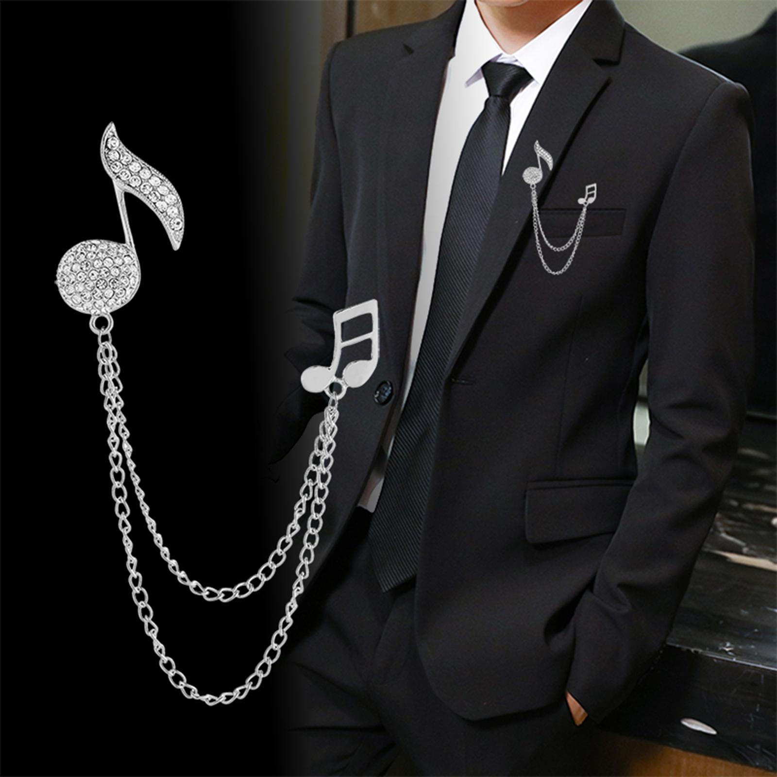 

Men s Brooch Pins Chain Brooches Exquisite Portable Breast Fashion Jewelry Accessories for срібний