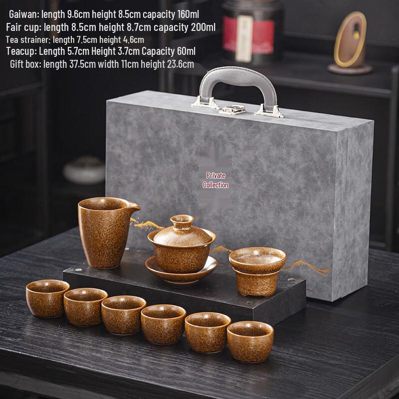 CL Private Collection 10-Piece Kiln-Glazed Ceramic Tea Set