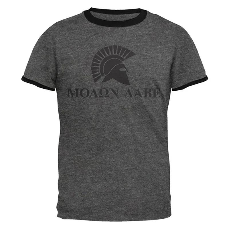 Summer New Vintage Sparta 3D Printed Men's T-shirt Large Size Loose Comfortable Breathable Outdoor Sports Quick Drying Top