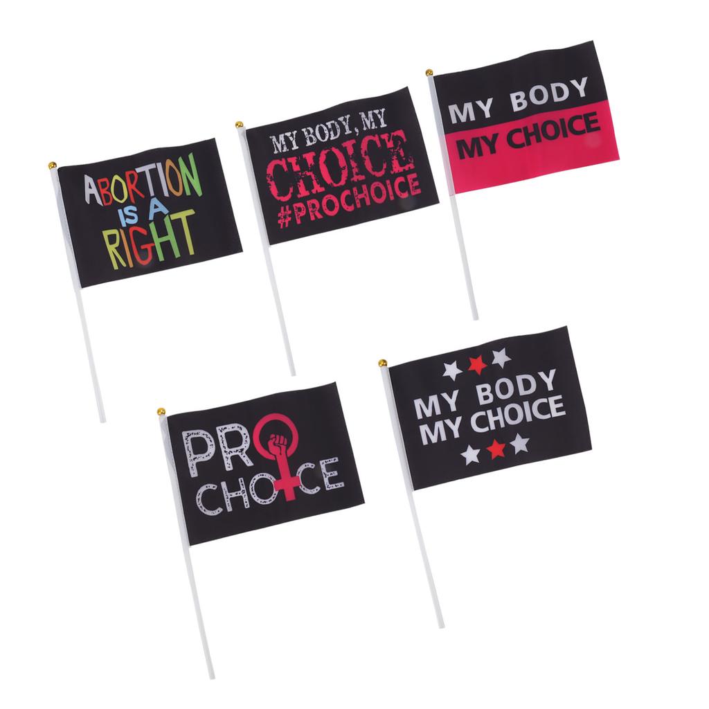 10Pcs Women Rights Flag Feminist Garden Flag Abortion Law Garden Banner for Outdoor Yard Decoration Type A