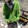 Pulls à manches longues et col en V pour femmes, mode décontractée, automne hiver, couleur unie, imprimé