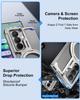 Oatsbasf Magnetic Metal Phone Case for Samsung Galaxy Z Fold 7 with Ring Stand 360°Rotatable Ultra-thin Frameless Shockproof