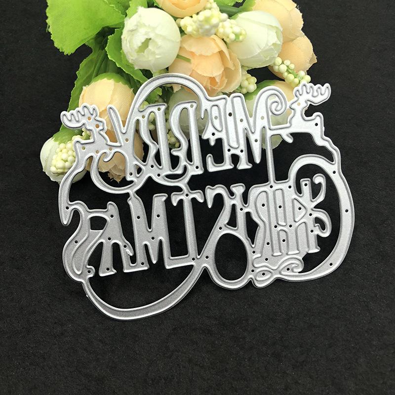 Merry Christmas Metal Cutting Dies Scrapbooking Album Paper Cards Decorative Crafts Embossing Cuts