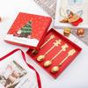 HANYANG Christmas Gift Small Spoon Snowman Spoon Scandinavian Style Cutlery Giveaway Spoon Gift Box Christmas Gift Box Gingerbread Spoon