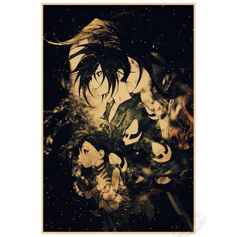 Poster Art Anime Vintage Dororo Hyakkimaru Decor de Perete Clasic din Hârtie Kraft pentru Dormitor Copil Decor Acasă Cuadros și Pictură Murală