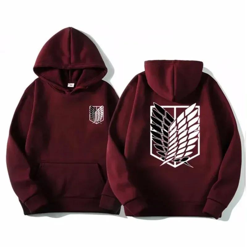 Attack on Titan Herre Hettegenser Anime Hettegensere Menn Kvinner Streetwear Pullover Harajuku Shingeki No Kyojin Hettegensere Genser Klær