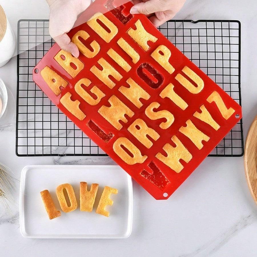 Baking Silicone Cake Mold Chocolate Mold, Letter Shaped Silicone Mold Cake Baking Tool DIY Ice Grid