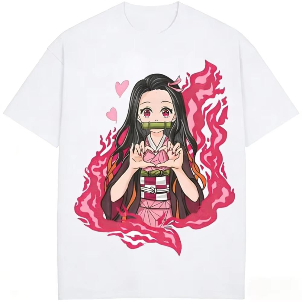 

2026 new Demon Slayer Genderneutral cotton Tshirt with anime print for summer 2026 loose and casual shortsleeved top S