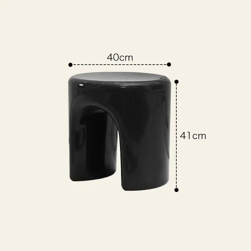 Nordic Round Stool with Detachable Tray Coffee Table TV Cabinet Sofa Side Storage for Living Room Entrance Change Shoes Chair