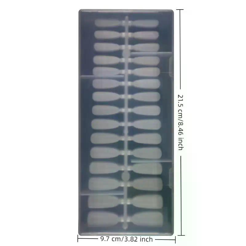 240 Piezas Puntas de Uñas de Gel Almendra Coffin Stiletto Con Líneas Auxiliares Innovadoras Uñas Press On Ake Nail Para Extensión Herramienta de Manicura