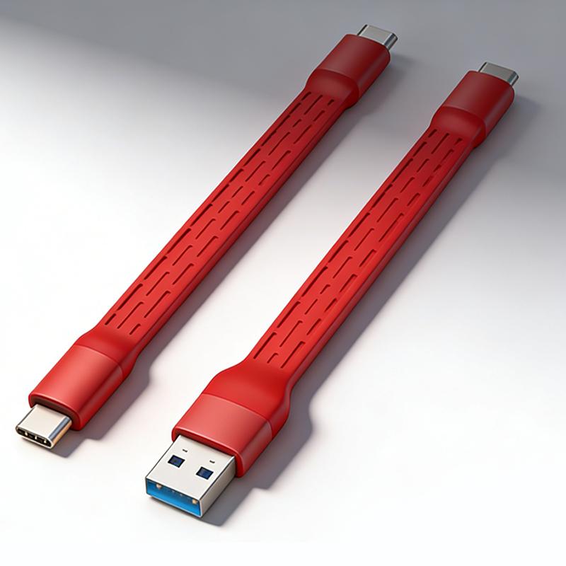 15Cm Handy Type C Cable Silicone Braid Shielding TPE Shock Resistant 40Gbps High Speed Data Transmission 100W Boost Charging