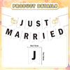 Just Married Banner Just Married Decorations Gold Glitter Wedding Banner Wedding Party Decorations