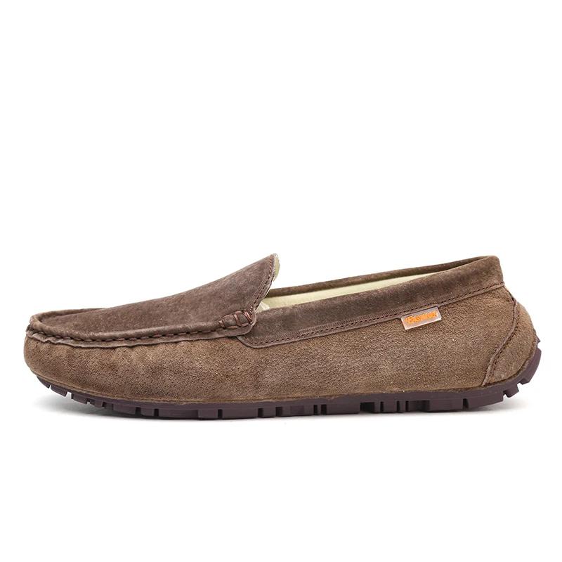 Schuhe im britischen Stil Herren Flache Slipper Lederschuhe Lässige Herrenschuhe Fahrmokassins Weiche Slipper Wildleder Klassisches Schuhwerk