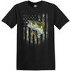 Camo Bass American Flag T-Shirt - Choose Your Color and Size