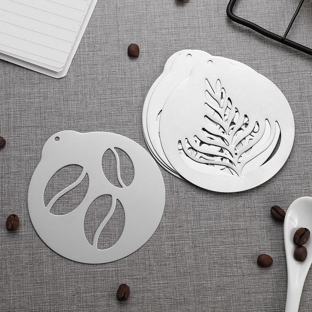 Cappuccino Barista Supplies Decoration Coffeeware Flowers Templates Coffee Stencil Set Coffee Mould