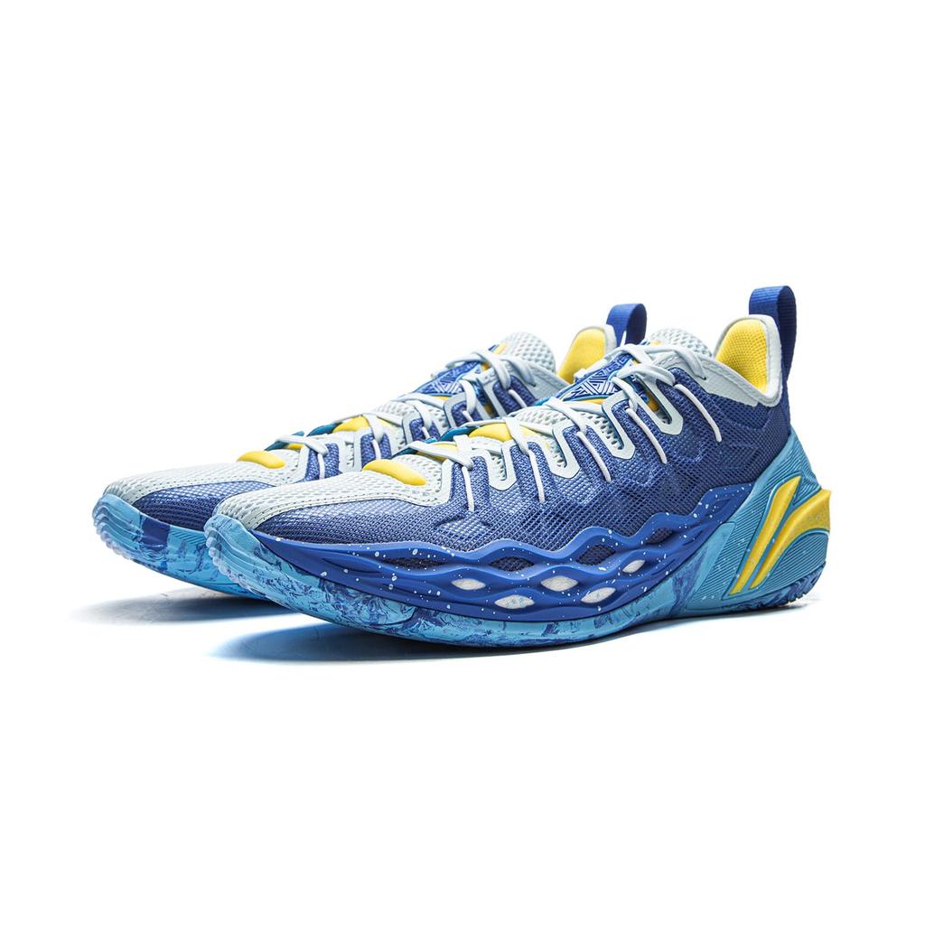 Li Ning Buckets Dämpfung Rutschfest Atmungsaktiv Niedrig geschnittene Basketballschuhe Herren Blau ABAV051-10