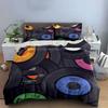 Vintage Vinyl Record Decor Set Bedding Set with 1 Duvet Cover 2 Pillowcases Single Double King Queen, Gift