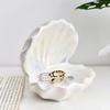 Ceramic Ceramic Jewelry Storage Box Shell Shape Necklace Pendant Tray Mini Jewelry Organizer For Party Valentines Day Home Decor