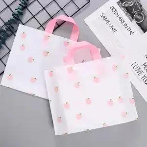 50piece Coffee Flower Clothing Storage Bag Thick Plastic Hand-held Shopping Bags Gift Packing For Children's Clothing Tote Pocke