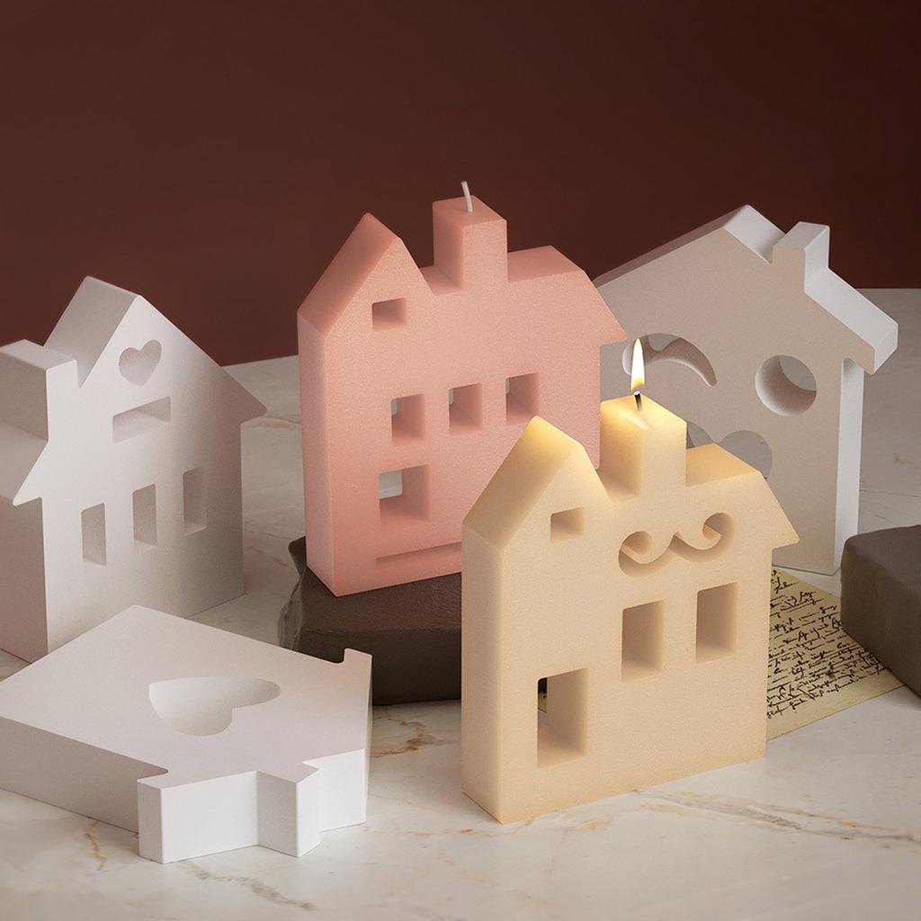 3D House Shaped Silicone Mold Small House Castles Mold for Baking Cake Decorating Tool Resin Casting Molds Home Decors