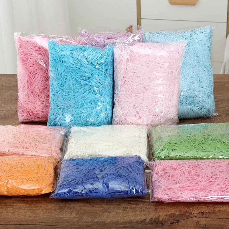 Colored Raffia Paper Shreds for Wedding Gift & Candy Box Filler - Crinkle Paper In Stock