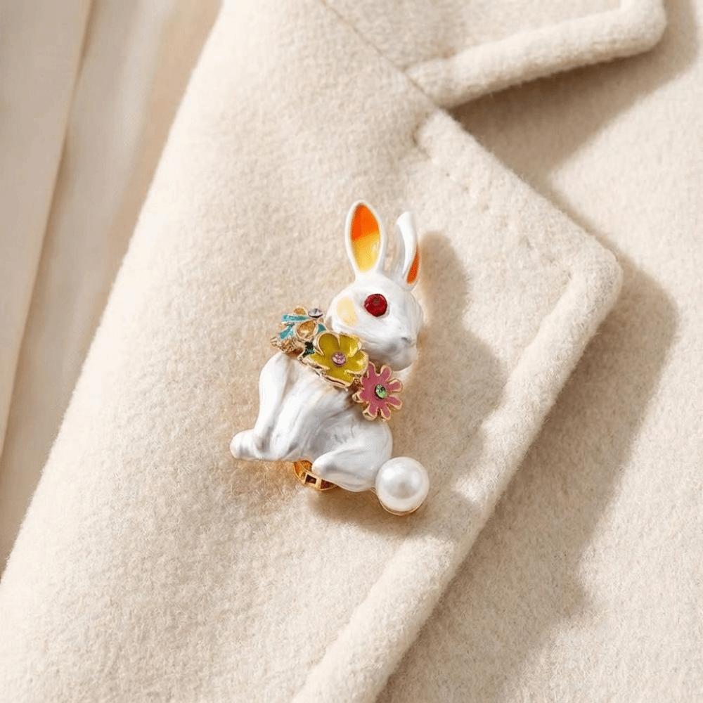 Elegant Animal Brooch Vintage Easter Enamel Pin Fashion Rabbit Brooch  Collection