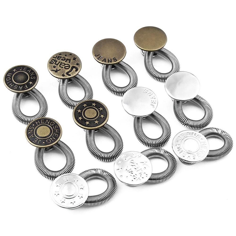 10Pcs Extender Accessories Waist Extension Trousers Pants Stretch Jeans Button Spring Button