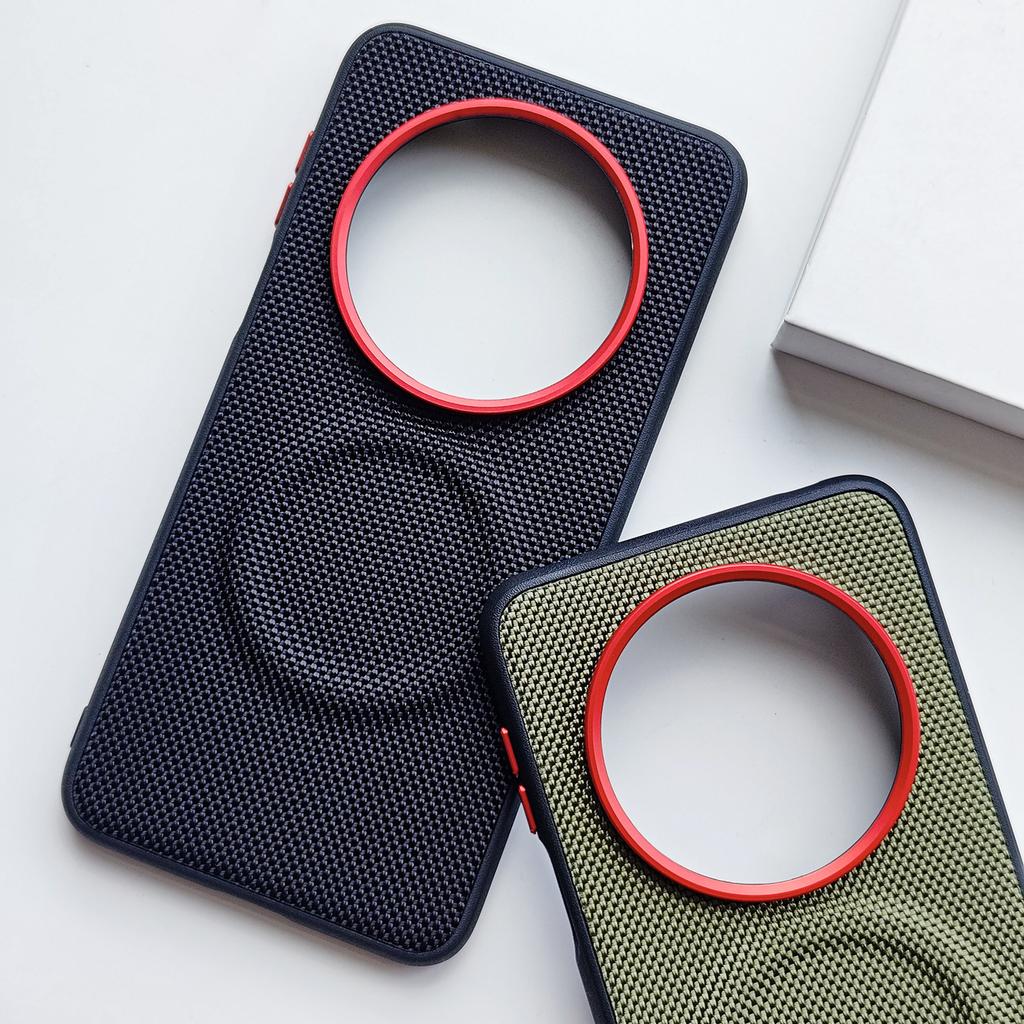 For Huawei Mate 80 Pro Max RS Case Shockproof Matte Magnetic Soft Hybrid TPU+Nylon+Metal Back Anti-Fingerprint Cover