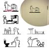 La Linea Minimalist Line Art Door Stickers Cartoon Character Design for Bedroom Kitchen Bathroom Home Decorative Vinyl Decals