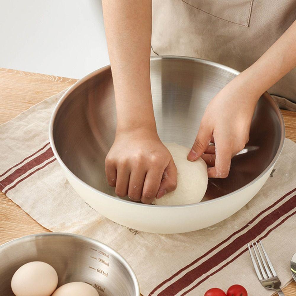 with Scale Vegetable Storage Bowls Korean Egg Beating Bowl Salad Mixing Bowl  Baking