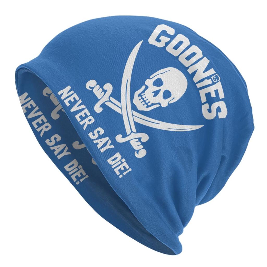 Goonies Never Say Die Skullies Beanies Caps For Unisex Women Unisex Street Winter Warm Knitting Hat Adult Pirate Skull Bonnet Hats