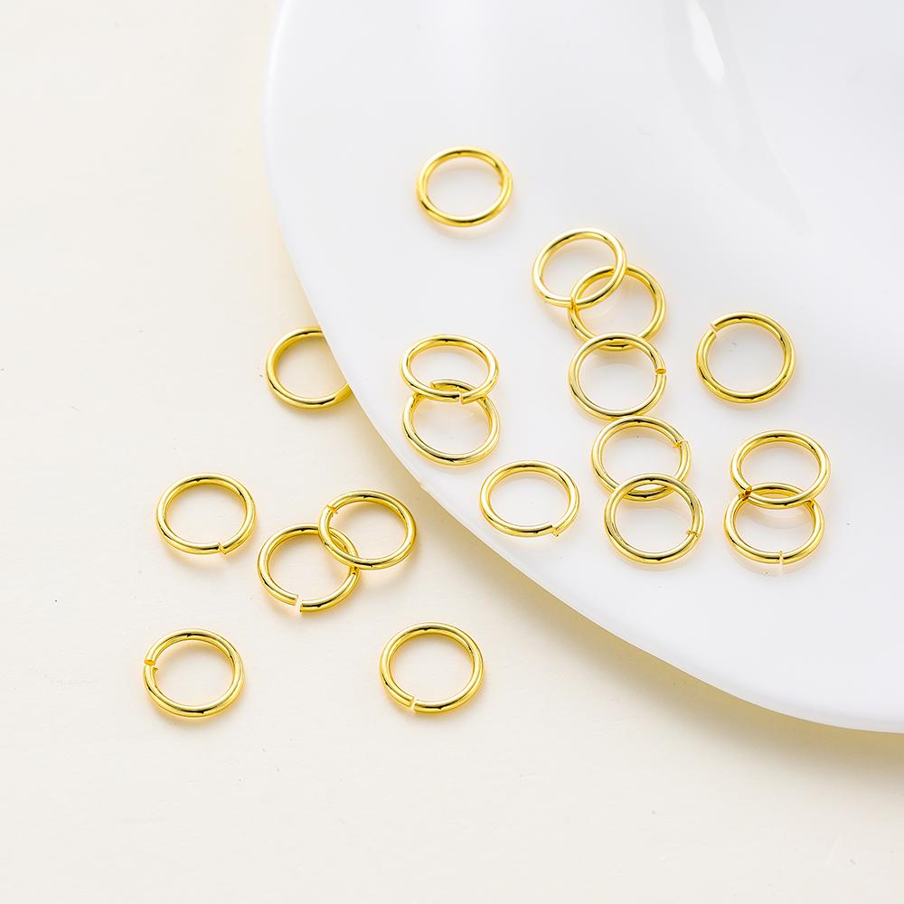 50-200/lot 14K 18K Gold Necklace Open Single Jump Ring Lobster Clasp Connector Split Ring Fitting DIY Jewelry Making Accessories