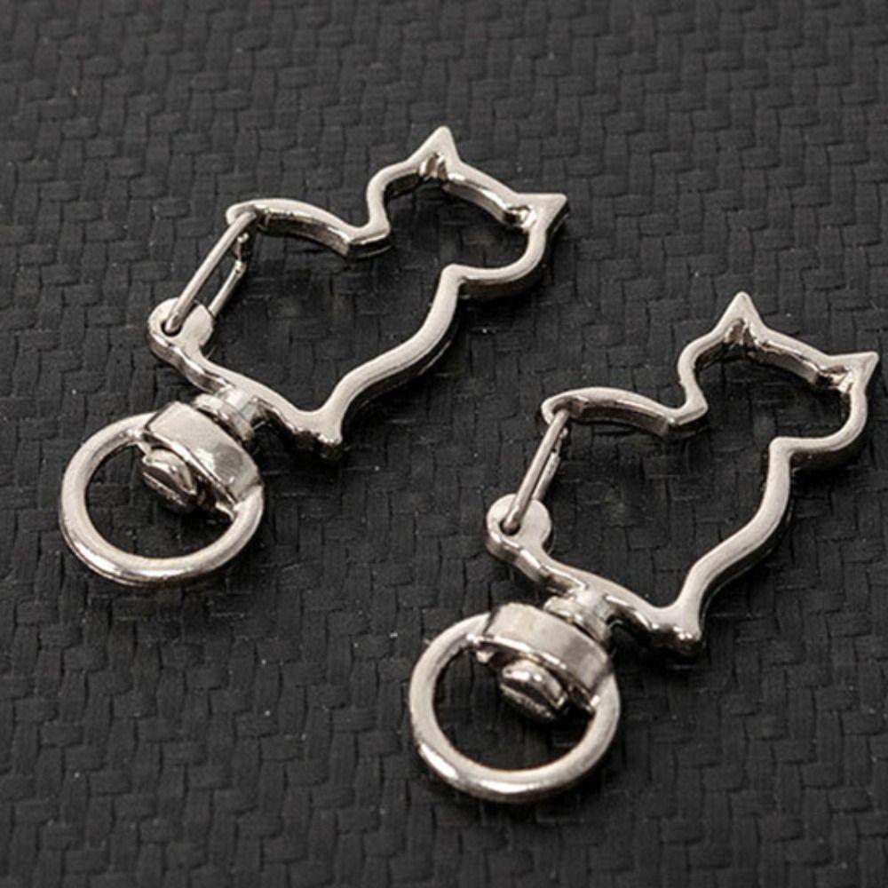 Zinc Zinc Alloy Cat Connecting Ring Gold Silver Plated Split Key Ring Connector  DIY Jewelry