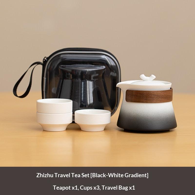 Gradient Color One Pot Three Cups Travel Kung Fu Tea Set Portable Quick Cup Outdoor Tea Set Travel Tea Set
