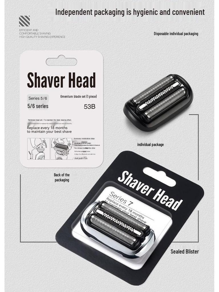 Braun Shaver Head Accessory for Little Cheetah S5 Series 53B M4200cs1000s1320 M4000c