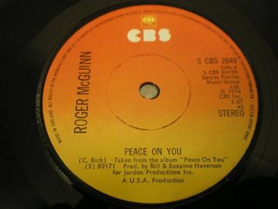 7inch Record ROGER MCGUINN - Peace On You SCBS2649 CBS 1974 UK Rock Used
