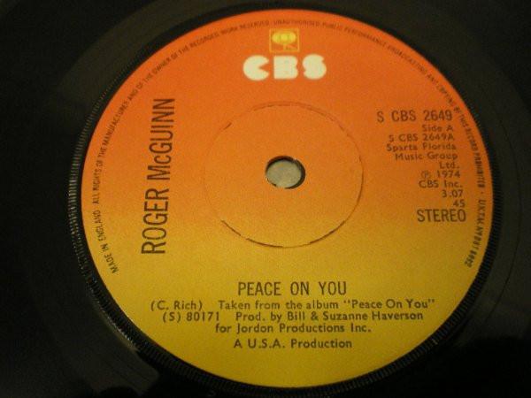 

7inch Record ROGER MCGUINN - Peace On You SCBS2649 CBS 1974 UK Rock Used
