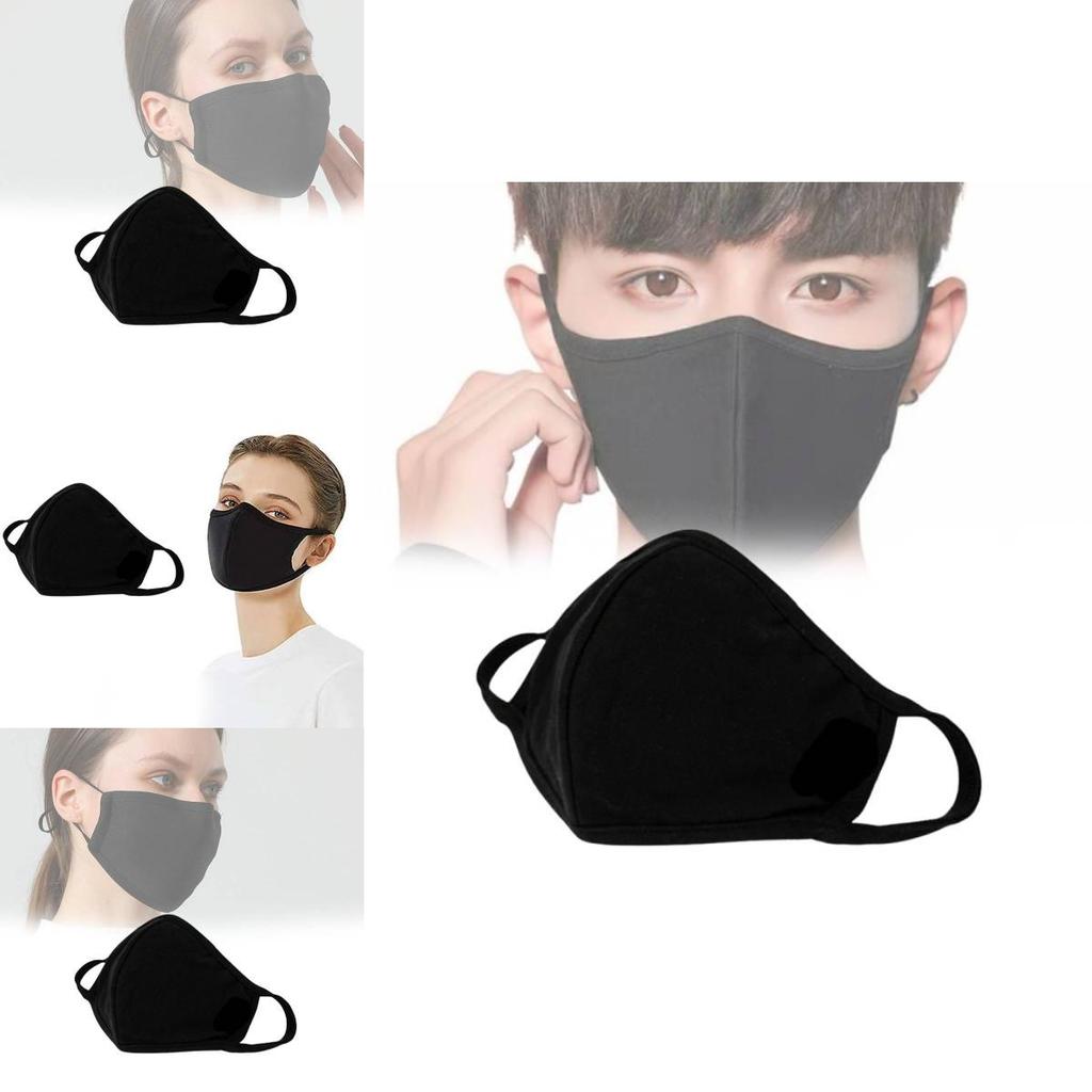 Atmungsaktive Schwarze Baumwoll-Gesichtsmaske Bequem Waschbar Winddicht Und Warm Für Alle Jahreszeiten