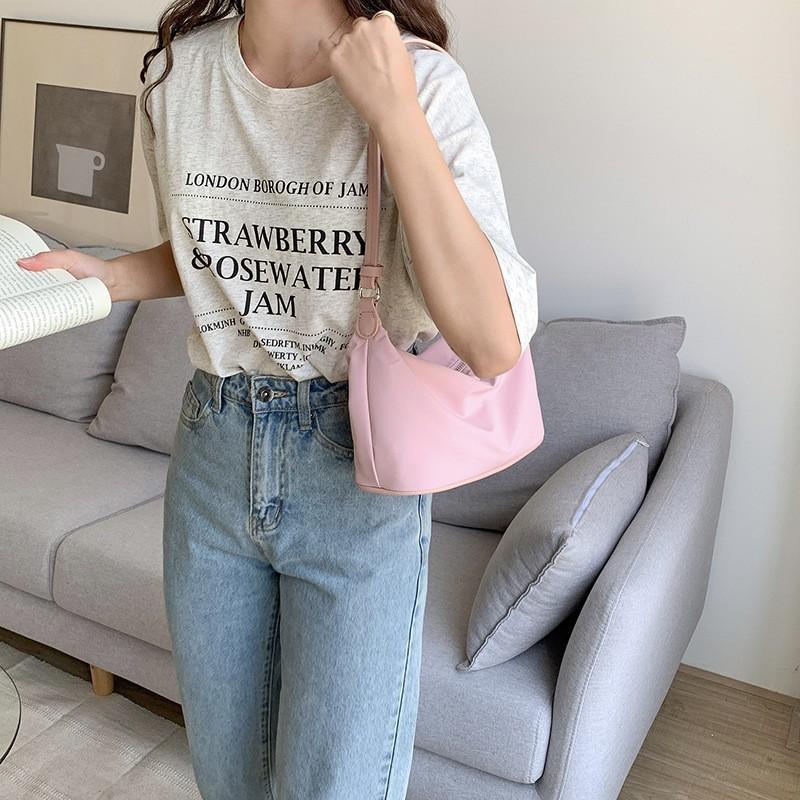 Bag Women's All-matching Portable Square Fashionable Shoulder Pure Color Simple Nylon Underarm
