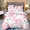 Pet Cat Pattern Bedding Sets, Cartoon Baby Duvet Cover Sets Bedclothes Twin Single King For Kids Adult Bedrooms Decor Gifts