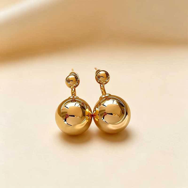 Vintage Round Ball Stud Earrings - Unique Light Luxury Design