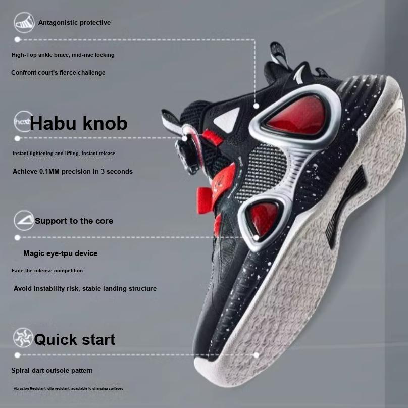 Anta Comfortable Versatile Shock Absorbing Low Top Kids Basketball Shoes Kids sneaker Red 312341120-8