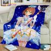 3D Cartoon Captor Anime Cute Card Sakura Blanket,Soft Throw Blanket for Home Bedroom Bed Sofa Picnic Office Cover Blanket Kids