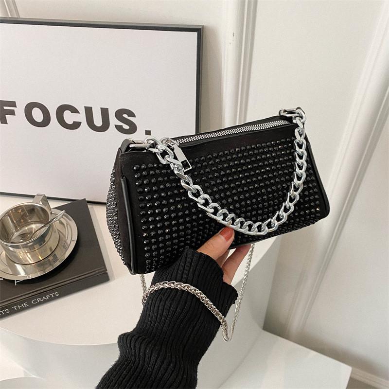 Trendy Street Style Canvas Crossbody Bag Chic Pillow Bag For Women 2024 Summer Shoulder Bag чёрный