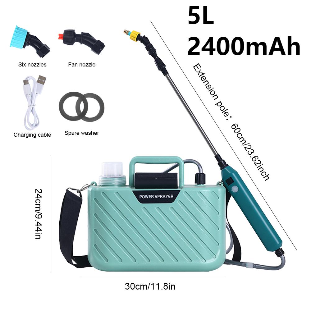 Shoulder Style Electric Sprayer 5L Watering Can With Spray Gun Automatic Garden Plant Mister USB Rechargeable Irrigation Tool