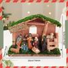 Christmas Nativity Scene Figurines with Stable Holy Family Statue Collectible Set for
