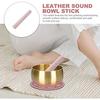 Lurrose Singing Bowl Mallet, Leather-Covered Beechwood Stick, Sound Bowl Striker, Precision Finish for Stable Acoustic Effect, for Tibetan Bowls