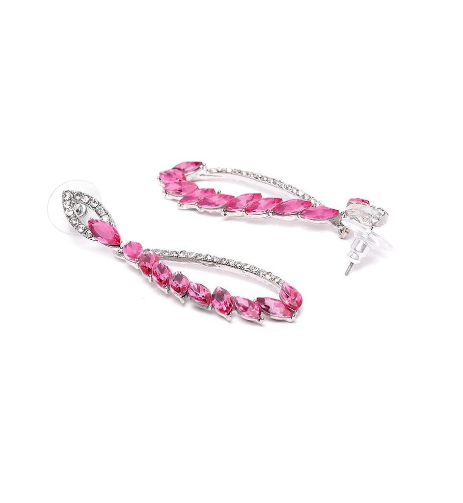 Jewellery Celebrity Inspired Crystal Studded Dangler Earings Earrings for Girls and Women